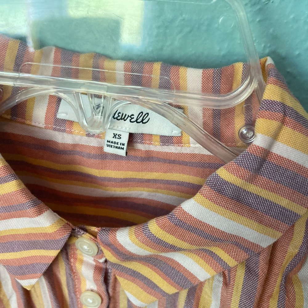 Madewell Central Shirt in Rainbow Stripe XS - Picture 3 of 4